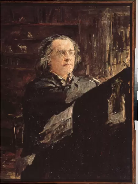 Portrait du compositeur russe Alexandre Serov (1820-1871). Peinture de Valentin Alexandrovich Serov (1865-1911), huile sur toile, 1889. Art russe, 19e siecle. State Art Gallery, Perm
