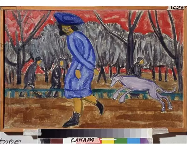 Sur le boulevard. Peinture de Olga Vladimirovna Rozanova (1886-1918), huile sur toile, 1911-1912. Art russe, 20e siecle, nouveau primitivisme. State Art Museum, Samara (Russie)
