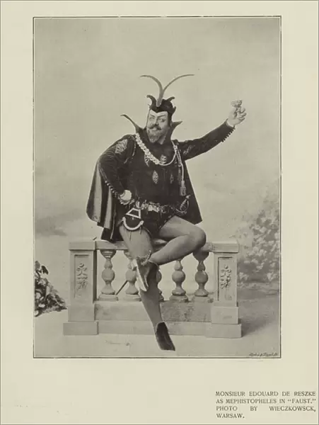 Monsieur Edouard de Reszke as Mephistopheles in 'Faust'(b  /  w photo)
