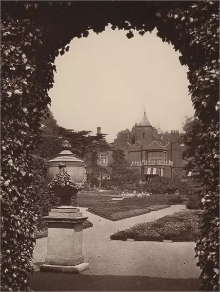Holland House, London: The Dutch Garden as seen from the Italian Garden (b  /  w photo)