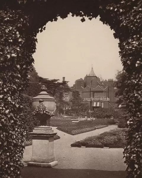 Holland House, London: The Dutch Garden as seen from the Italian Garden (b  /  w photo)