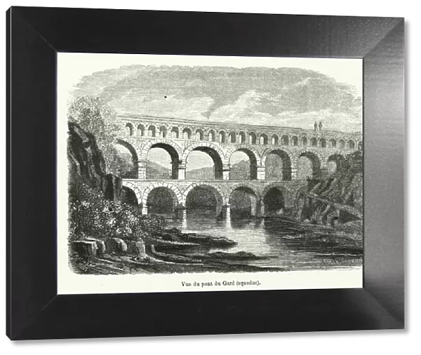 Vue du pont du Gard (aqueduc) (engraving)