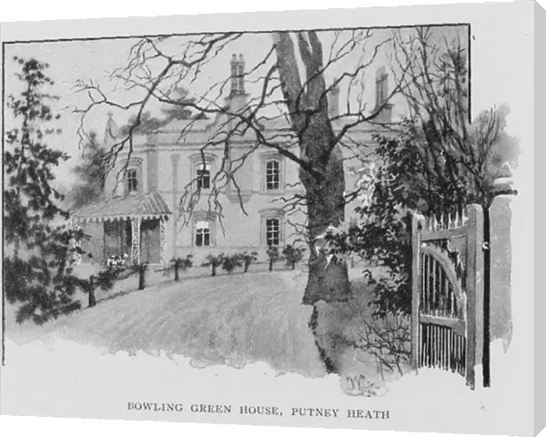 Bowling Green House, Putney Heath (litho)