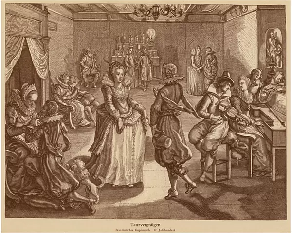 17th Century dancers (copper engraving)