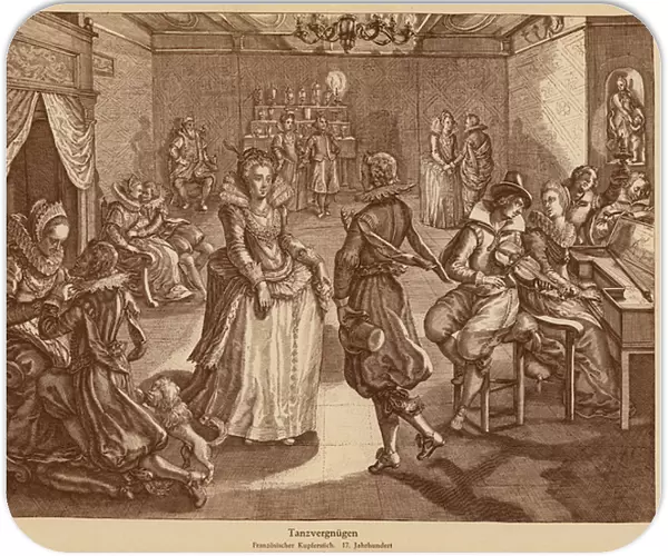 17th Century dancers (copper engraving)