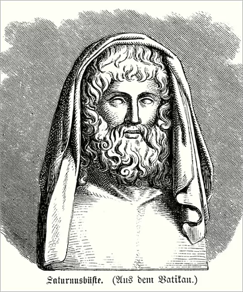 Bust of the Roman god Saturn (engraving)
