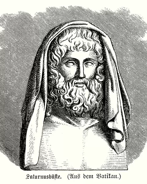Bust of the Roman god Saturn (engraving)