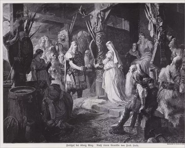 Frithjof in the hall of King Ring (engraving)