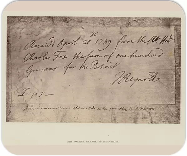 Sir Joshua Reynolds Autograph (engraving)