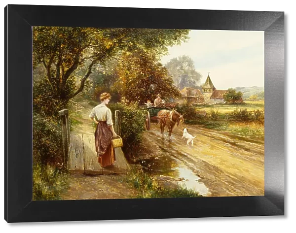 An Encounter on the Road, c. 1900 (oil on canvas)