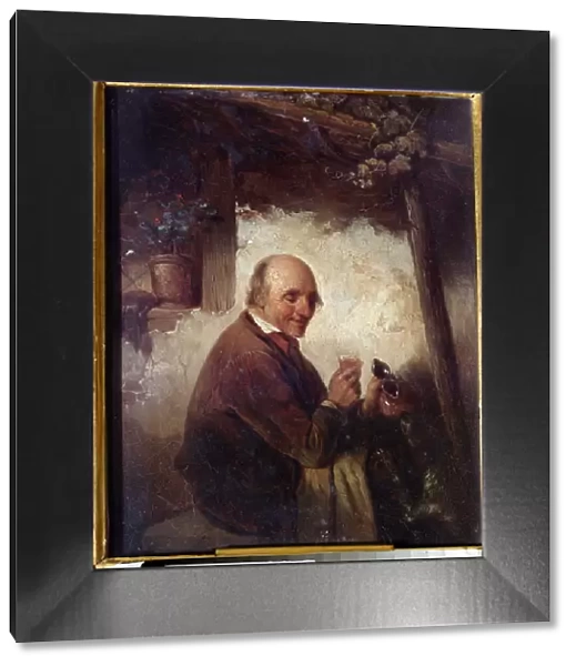 'L homme au verre de vin'(Man with a Wine Glass) Peinture d Henri Joseph Gommarus Carpentero (1820-1874) 19eme siecle Musee des Beaux Arts Ivan Kramskoy (ou Kramskoi) a Voronej (Voronezh), Russie