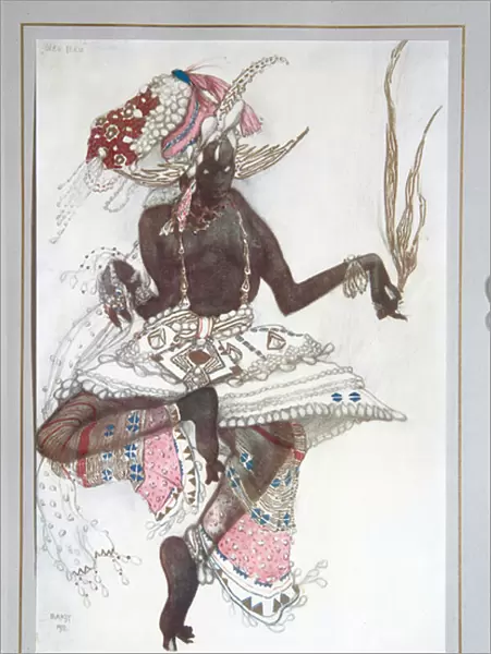 Ballets russes - Costume dessine par Leon Bakst (1866-1924) pour le ballet 'Le dieu Bleu'de Michel Fokine, 1912 Collection privee