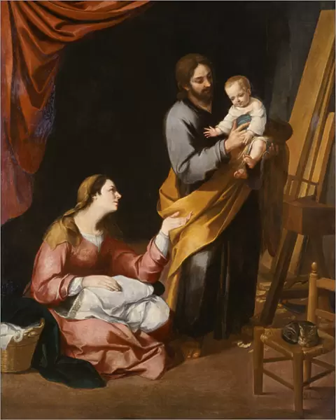 The Holy Family in the Carpenters Shop (oil on canvas)