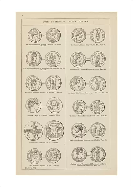 Coins of Persons, Galba - Helena (engraving)
