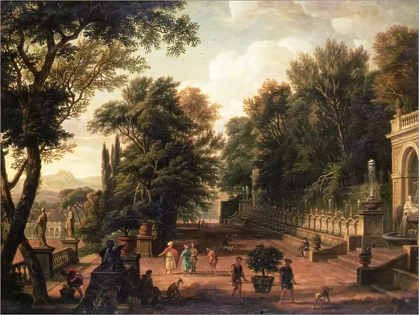 The Gardens at the Villa d Este, Tivoli, 1731 (oil on canvas)