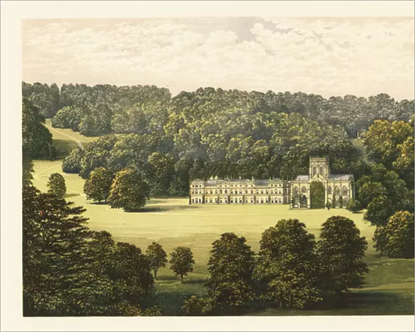 Milton Abbey, Dorsetshire, England. 1880 (engraving)