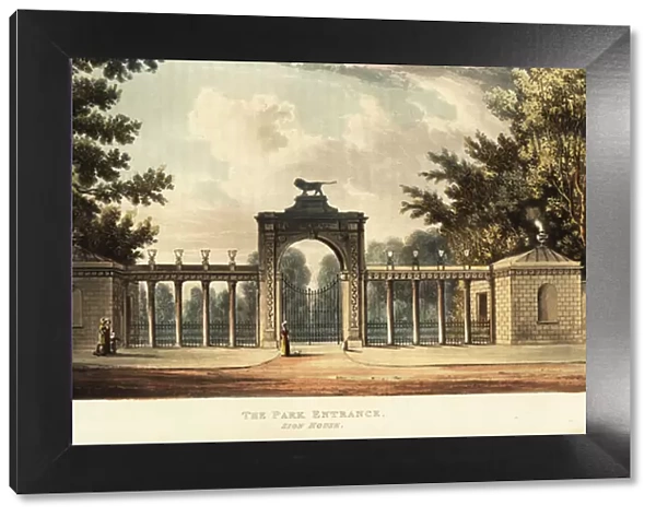 Park entrance to Sion House or Syon House, Isleworth, 1823 (engraving)