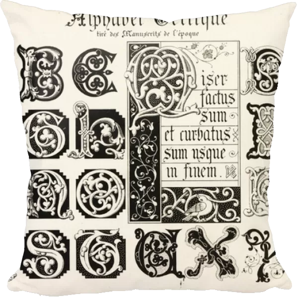 Initial letters from a Celtic alphabet taken from illuminated ma, 1897 (Chromolithograph)