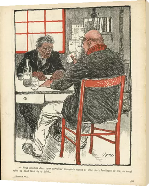 L Assiette au Beurre, number 98, Satirique en couleurs, 1903_2_14: Alcoholic alcohol, Card game, Distiller - Boilers de cru (lithograph)