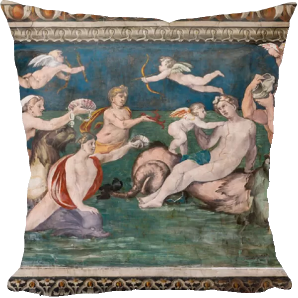 Triumph of Venus, marine scene with dolphins and cupids, 1517-18 (fresco) (detail of 2646158)