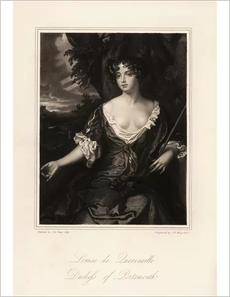 Portrait of Louise de Kerouaille, Louise de Querouaille, Duchess of Portsmouth, French mistress to King Charles II, 1649-1734