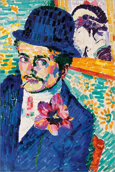 Man with a Tulip (Portrait of Jean Metzinger), 1906 (oil on canvas)