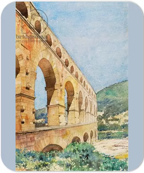 Pont du Gard, France, 1926 (w  /  c and pencil on paper)
