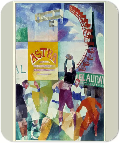 Cardiffs team. Painting by Robert Delaunay (1885 - 1941), 1913. oil on canvas. Dim: 3, 26 x 2, 08m. Paris, Musee Municipal d Art Moderne. - The Cardiff team. Painting by Robert Delaunay (1885-1941), 1913. Oil on canvas. 3. 26 x 2. 08 m