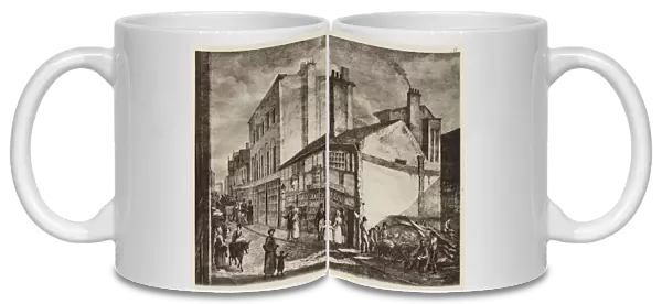 Old Manchester: Middle of Market Street (litho)