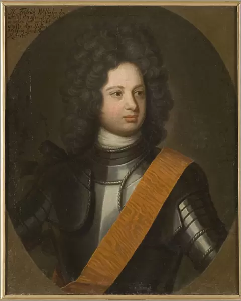 Frederic Guillaume I de Prusse, dit le roi sergent - Portrait of Frederick William I (1688-1740), King in Prussia, by Weidemann, Friedrich Wilhelm (1668-1750). Oil on canvas, Early 18th cen Dimension : 88, 5x73, 5 cm. Nationalmuseum Stockholm