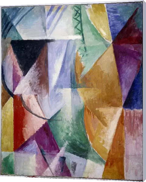 A window or design for three windows. Painting by Robert Delaunay (1885-1941), 1912, 1. 11 x 0. 9 m. Oil on canvas. Paris, musee national d art moderne - A window or study for three windows. Painting by Robert Delaunay (1885-1941), 1912