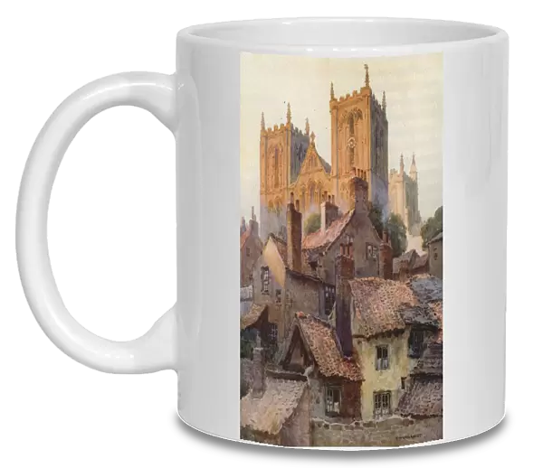 Ripon: The Minster from the Old Town (colour litho)