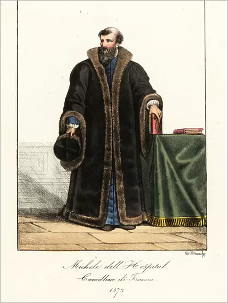 Michel de l Hopital, Chancellor of France, 1573. 1825 (lithograph)