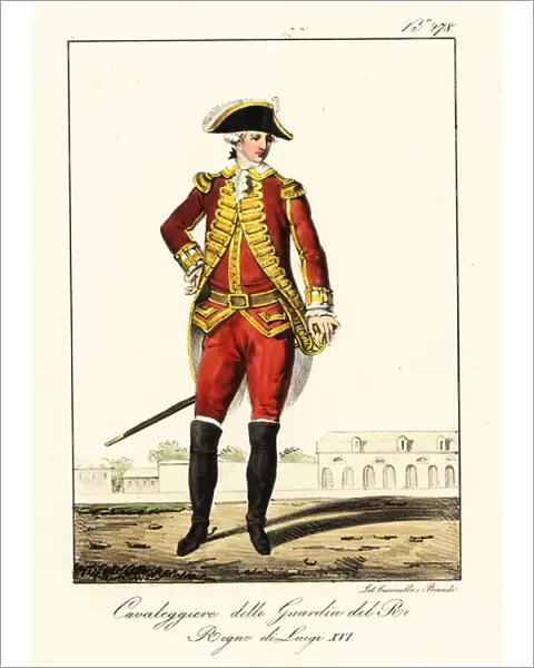 Uniform of a cavalryman of the Light Horse, Life Guards, 1825 (lithograph)