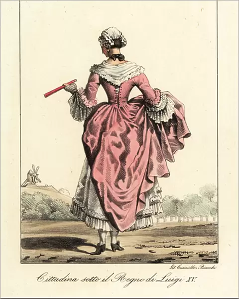 Costume of a French bourgeois man, mid-18th century. 1825 (lithograph)