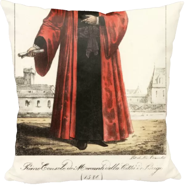 Costume of the Merchant Provost of Paris, 1586. 1825 (lithograph)