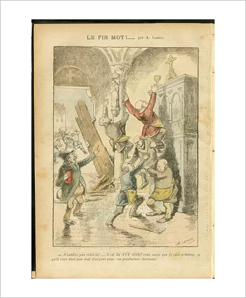 Illustration of Achille Lemot (1846-1909) in Le Pelerin, 25  /  02  /  06 - Antisemitism, Religion Faith, Catholic Catholicism - Separation of Church and State, Inventories  /  Reactions to Inventories - Jew