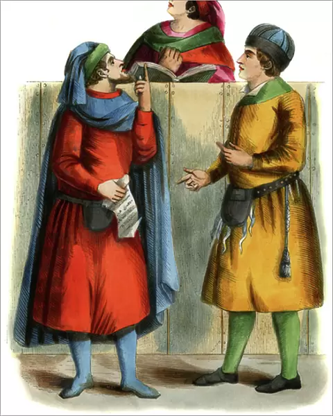 Italian merchants - male costume from 14th century