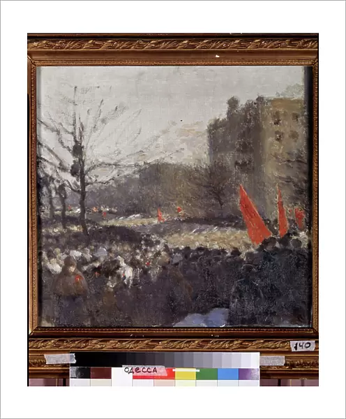 Revolutionary Demonstration in February 1917 (oil on canvas)