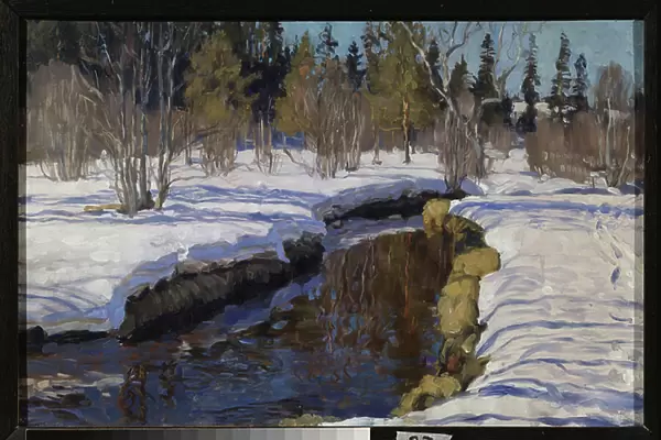 Hiver. Peinture de Stanislav Yulianovich Joukovski (Zhukovsky) (1873-1944), huile sur toile, 1904. Art russe, paysage, 20e siecle, art nouveau, modernisme. State Art Museum, Odessa (Ukraine)