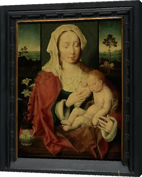 Holy Virgin with Sleeping Baby Jesus (oil on panel)