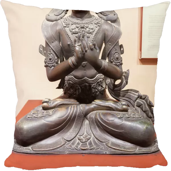 Maitreya, the Buddha to come, Nepal (copper repousse, bronze)