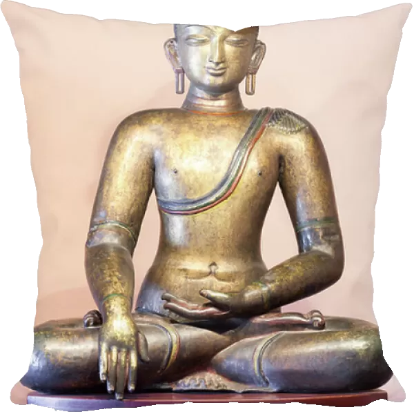 Shakyamuni Buddha, Nepal (copper, gilt and paint)