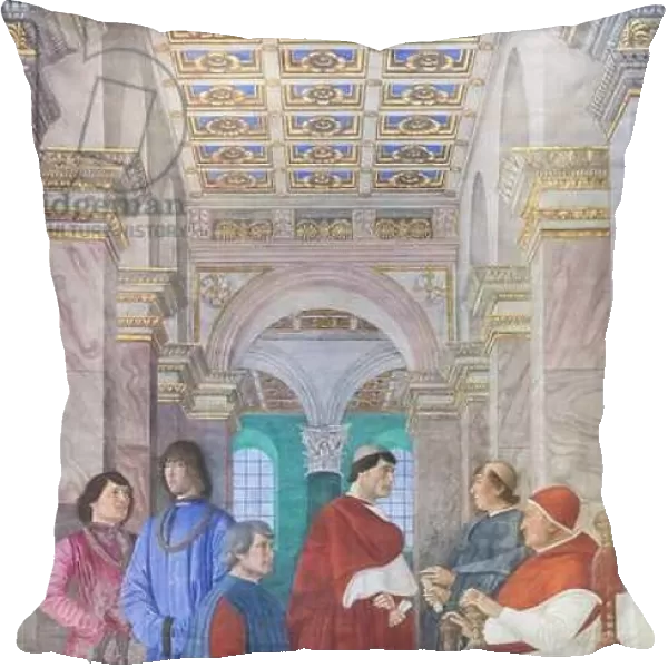 Sixtus IV appointing Platina as prefect of the Vatican library, 15th century (fresco)