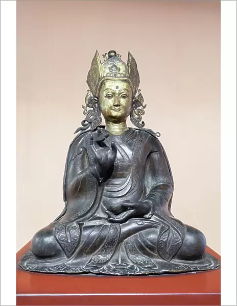 Padmasambhava, the Great Magician Teacher, Tibet (copper repousse, bronze, gilt)