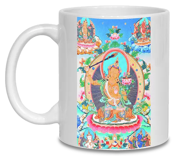 Image depicting Manjushree, the legendary creator of the Kathmandu valley (gouache on cloth)