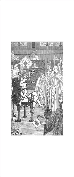 Representation of an exorcism ceremony Drawing by Henry de Malvost from 'Satanism and Magic' by Jules Bois 1895 Private collection