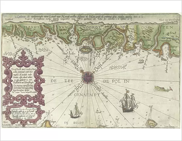 Map part of the coast of Norway and Sweden, 1580-83 (engraving)
