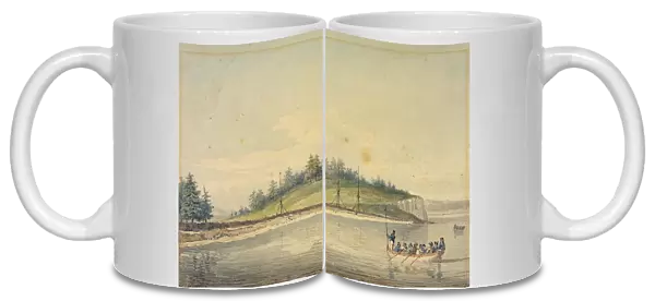 Remarkable supported poles, in Port Townsend, Gulf of Georgia, 1798 (watercolour)