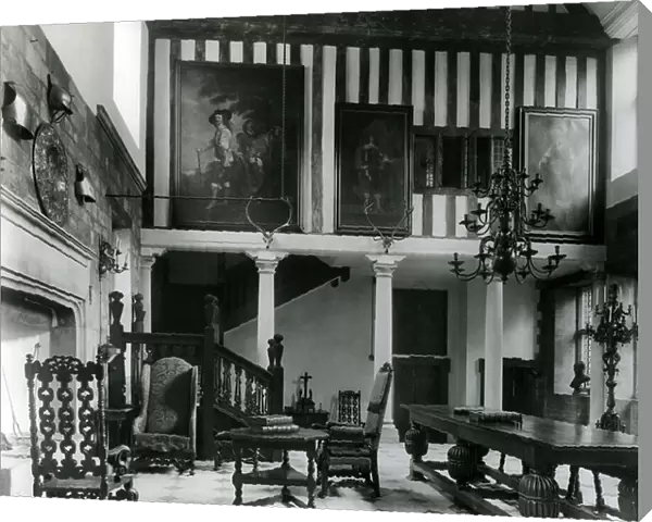 The Great Hall of the Treasurer's House, York, in 1906, from The English Manor House (b / w photo)